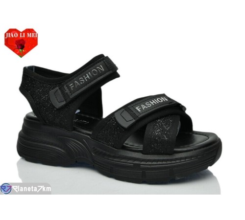 Босоніжки жіночі на літо (8 пар р.36-41) чорний  "Jiao Li Mei"