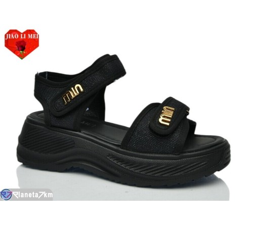 Босоніжки жіночі на літо (8 пар р.36-41) чорний  "Jiao Li Mei"