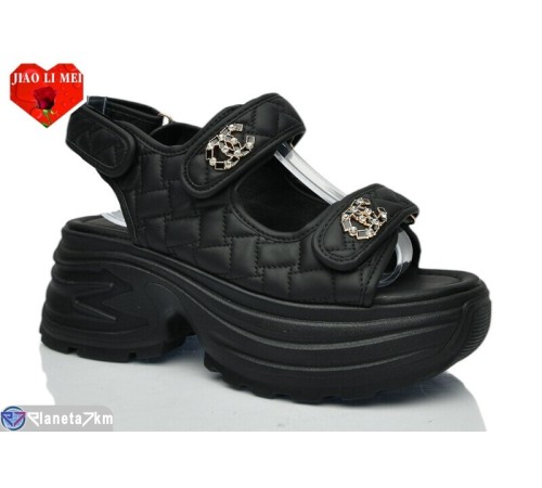 Босоніжки жіночі на літо (8 пар р.36-41) чорний  "Jiao Li Mei"