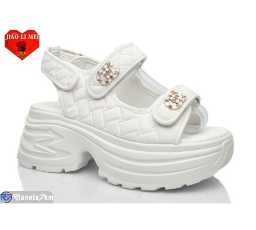 Босоніжки жіночі на літо (8 пар р.36-41) білий  "Jiao Li Mei"