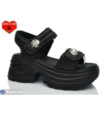 Босоніжки жіночі на літо (8 пар р.36-41) чорний  "Jiao Li Mei"