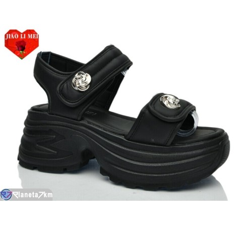 Босоніжки жіночі на літо (8 пар р.36-41) чорний  "Jiao Li Mei"