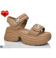 Босоніжки жіночі на літо (8 пар р.36-41) коричневий  "Jiao Li Mei"