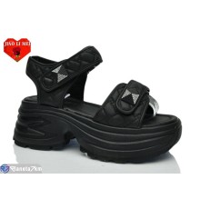 Босоніжки жіночі на літо (8 пар р.36-41) чорний  "Jiao Li Mei"