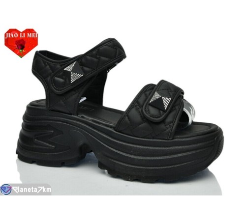 Босоніжки жіночі на літо (8 пар р.36-41) чорний  "Jiao Li Mei"