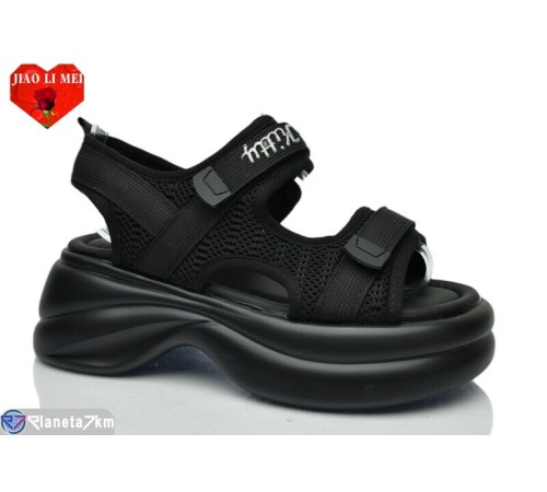 Босоніжки жіночі на літо (8 пар р.36-41) чорний  "Jiao Li Mei"