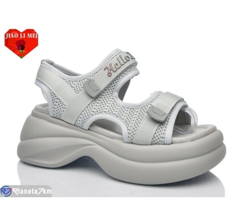 Босоніжки жіночі на літо (8 пар р.36-41) сірий  "Jiao Li Mei"