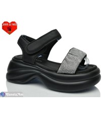 Босоніжки жіночі на літо (8 пар р.36-41) чорний  "Jiao Li Mei"