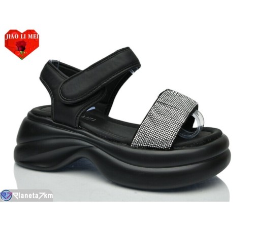 Босоніжки жіночі на літо (8 пар р.36-41) чорний  "Jiao Li Mei"