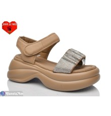 Босоніжки жіночі на літо (8 пар р.36-41) коричневий  "Jiao Li Mei"