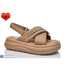 Босоніжки жіночі на літо (8 пар р.36-41) коричневий  "Jiao Li Mei"