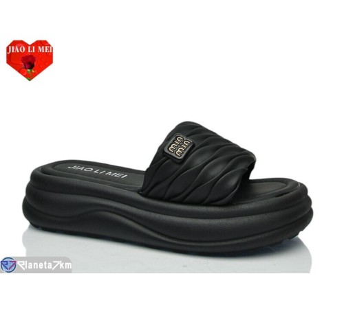 Шлепки жіночі на літо (8 пар р.36-41) чорний  "Jiao Li Mei"