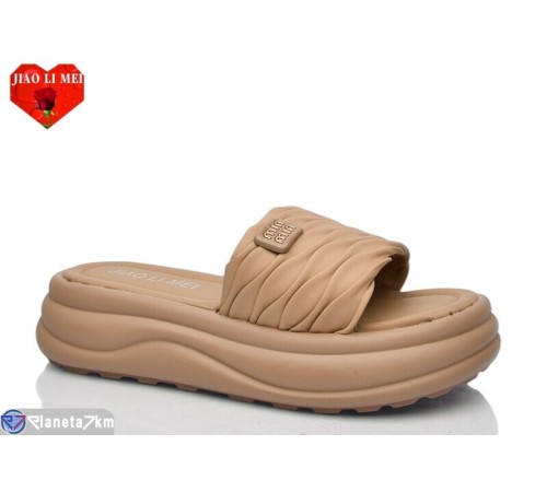 Шлепки жіночі на літо (8 пар р.36-41) коричневий  "Jiao Li Mei"