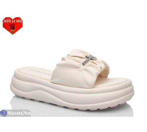 Шлепки жіночі на літо (8 пар р.36-41) бежевий  "Jiao Li Mei"