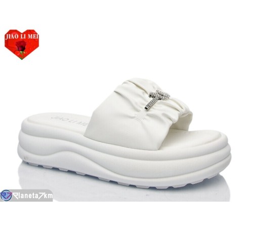 Шлепки жіночі на літо (8 пар р.36-41) білий  "Jiao Li Mei"