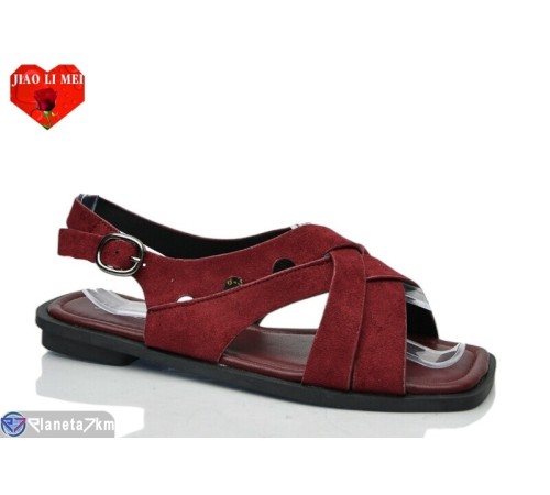 Босоніжки жіночі на літо (8 пар р.36-41) бордовий  "Jiao Li Mei"