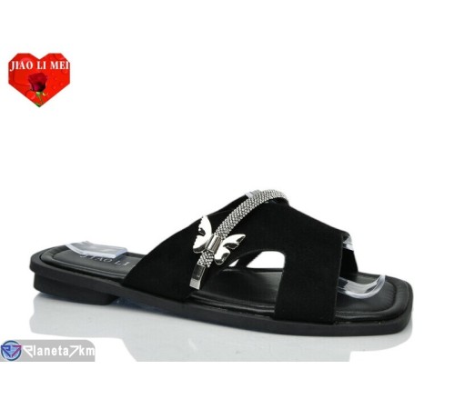 Шлепки жіночі на літо (8 пар р.36-41) чорний  "Jiao Li Mei"