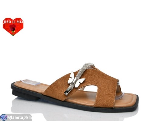 Шлепки жіночі на літо (8 пар р.36-41) коричневий  "Jiao Li Mei"