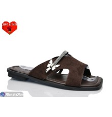 Шлепки жіночі на літо (8 пар р.36-41) коричневий  "Jiao Li Mei"