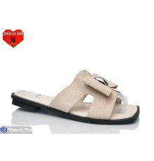 Шлепки жіночі на літо (8 пар р.36-41) бежевий  "Jiao Li Mei"