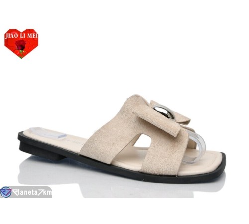 Шлепки жіночі на літо (8 пар р.36-41) бежевий  "Jiao Li Mei"
