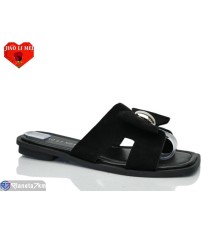 Шлепки жіночі на літо (8 пар р.36-41) чорний  "Jiao Li Mei"