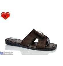 Шлепки жіночі на літо (8 пар р.36-41) коричневий  "Jiao Li Mei"