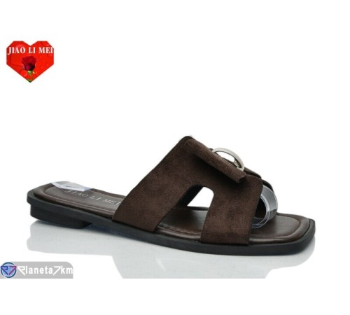 Шлепки жіночі на літо (8 пар р.36-41) коричневий  "Jiao Li Mei"