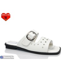 Шлепки жіночі на літо (8 пар р.36-41) білий  "Jiao Li Mei"
