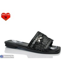 Шлепки жіночі на літо (8 пар р.36-41) чорний  "Jiao Li Mei"