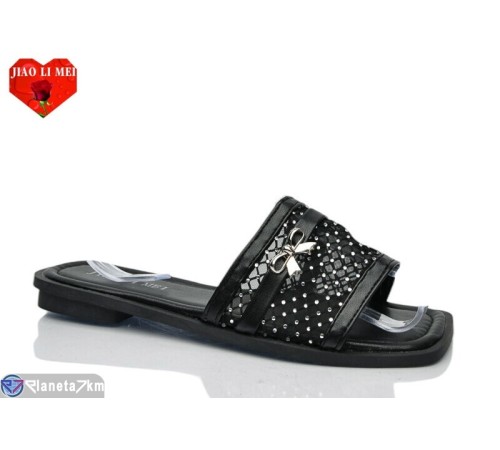 Шлепки жіночі на літо (8 пар р.36-41) чорний  "Jiao Li Mei"