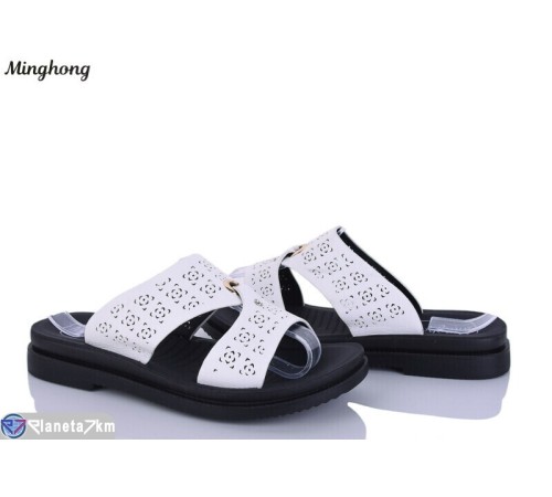 Шлепки жіночі на літо (8 пар р.36-41) білий  "HORSE"