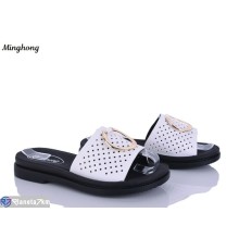 Шлепки жіночі на літо (8 пар р.36-41) білий  "HORSE"