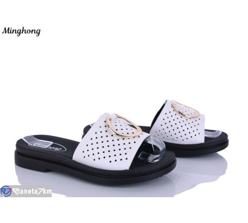 Шлепки жіночі на літо (8 пар р.36-41) білий  "HORSE"