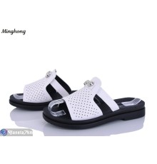 Шлепки жіночі на літо (8 пар р.36-41) білий  "HORSE"