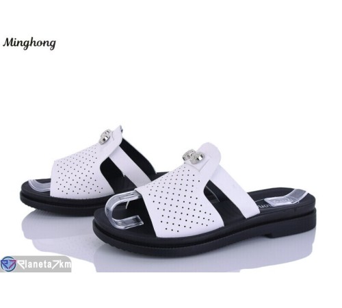 Шлепки жіночі на літо (8 пар р.36-41) білий  "HORSE"