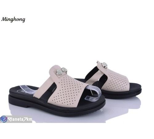 Шлепки жіночі на літо (8 пар р.36-41) бежевий  "HORSE"