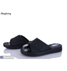 Шлепки жіночі на літо (8 пар р.37-42) чорний  "HORSE"