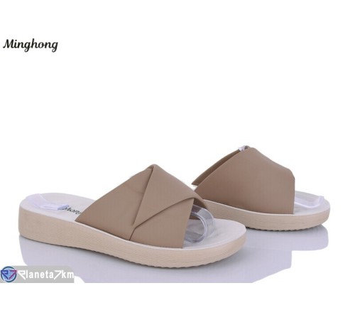 Шлепки жіночі на літо (8 пар р.37-42) коричневий  "HORSE"