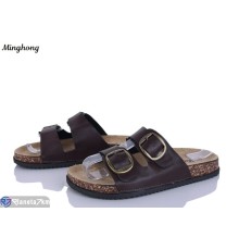 Шлепки жіночі на літо (8 пар р.37-42) коричневий  "HORSE"