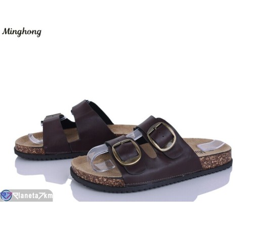 Шлепки жіночі на літо (8 пар р.37-42) коричневий  "HORSE"