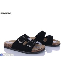 Шлепки жіночі на літо (8 пар р.37-42) чорний  "HORSE"