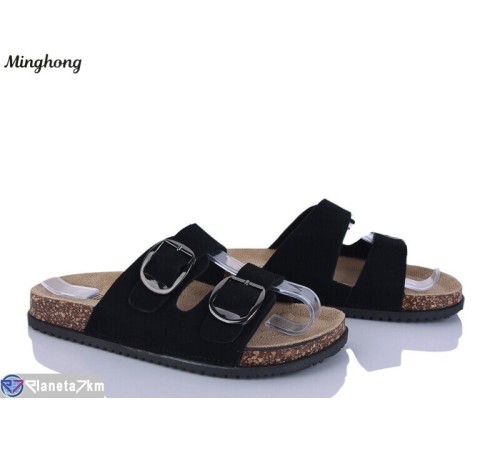 Шлепки жіночі на літо (8 пар р.37-42) чорний  "HORSE"