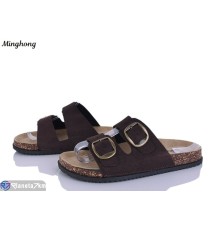 Шлепки жіночі на літо (8 пар р.37-42) коричневий  "HORSE"