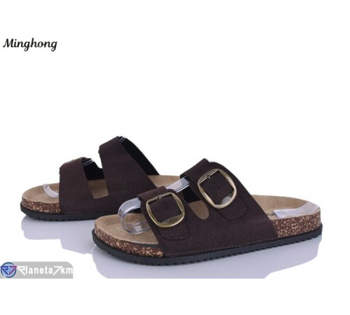 Шлепки жіночі на літо (8 пар р.37-42) коричневий  "HORSE"