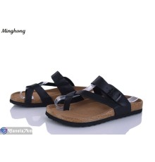 Шлепки жіночі на літо (8 пар р.36-41) чорний  "HORSE"