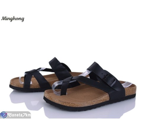 Шлепки жіночі на літо (8 пар р.36-41) чорний  "HORSE"