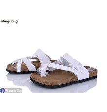 Шлепки жіночі на літо (8 пар р.36-41) білий  "HORSE"