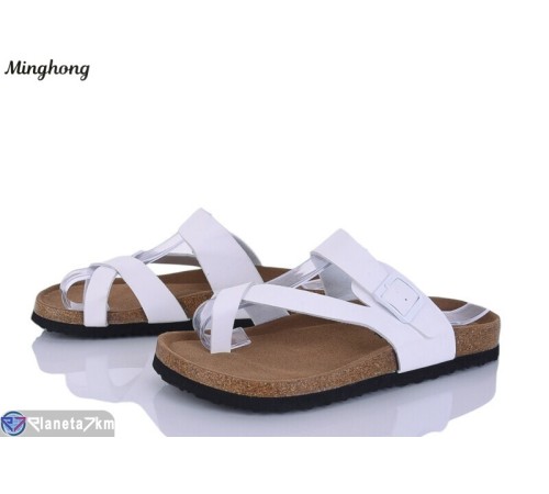 Шлепки жіночі на літо (8 пар р.36-41) білий  "HORSE"