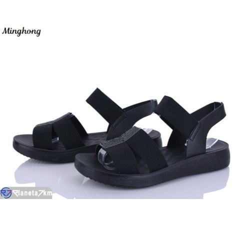 Босоніжки жіночі на літо (8 пар р.37-42) чорний  "HORSE"